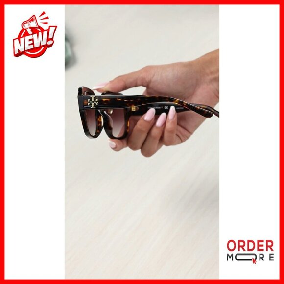 Plastic Square Sunglasses with Brown Gradient Lens for Women main image 4